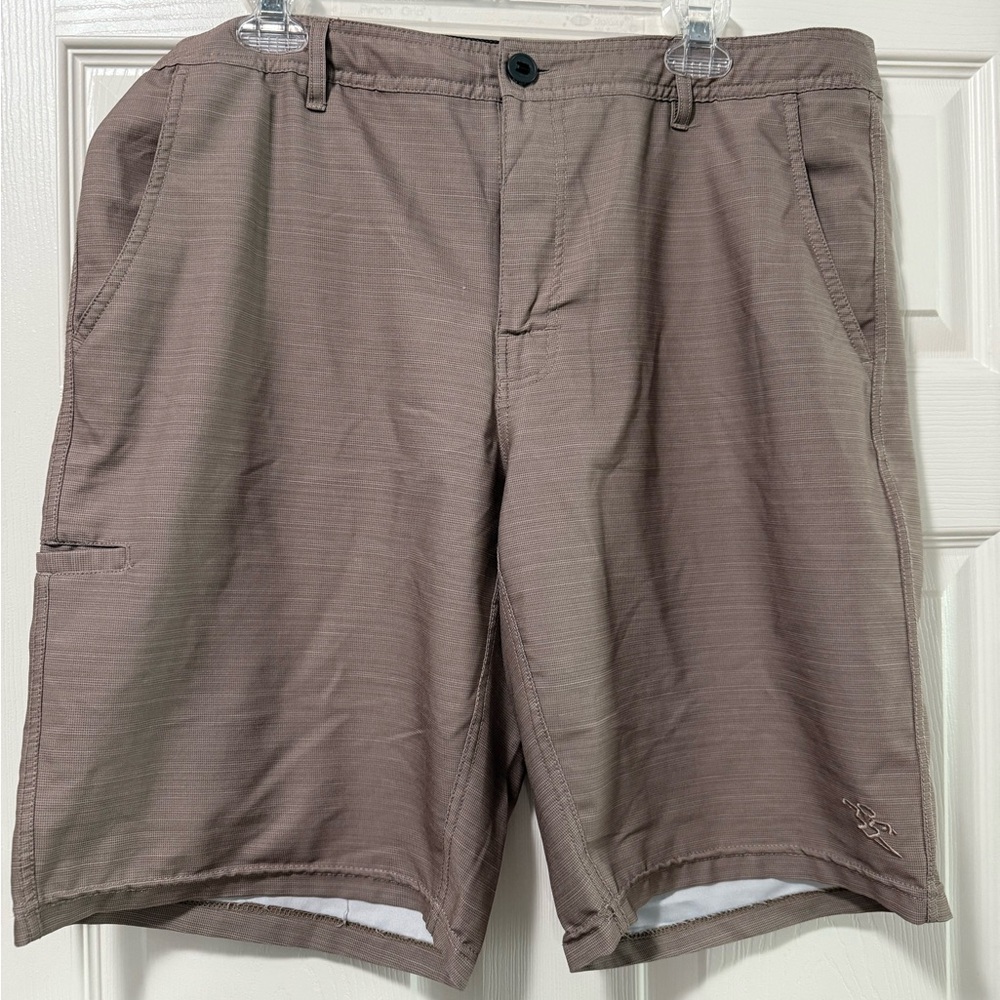 Hybrid Apparel Men's Brown Flat Front Shorts